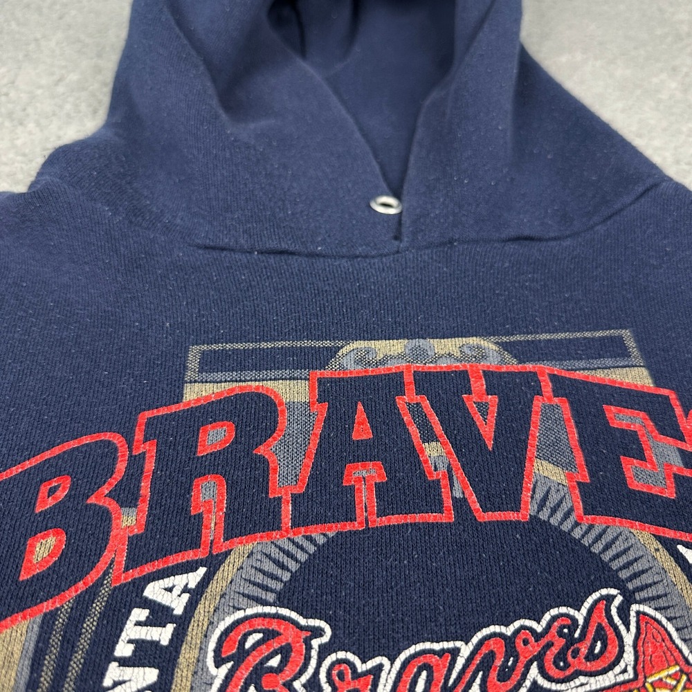 Vintage Artex Atlanta Braves Hoodie Mens Large Navy Blue 1992 MLB Baseball 90s - Picture 5 of 15